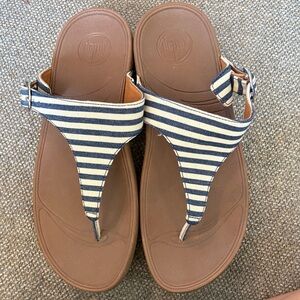 Fitflop Navy and Cream Striped Sandals